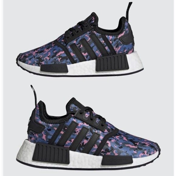 Adidas Kids/Youth 6.5 NMD R1J Boost Multi Color Camo Midsoles Running Shoes main image 9